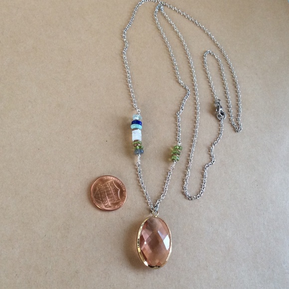 Handcrafted Sundance charm Silver Multi Gemstones Necklace 30”L new - Picture 12 of 16